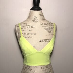 Victoria’s Secret neon lime green bustier bikini swim top XS hot summer Madonna